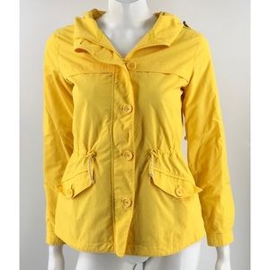 J Crew Yellow Hooded Rain Slicker